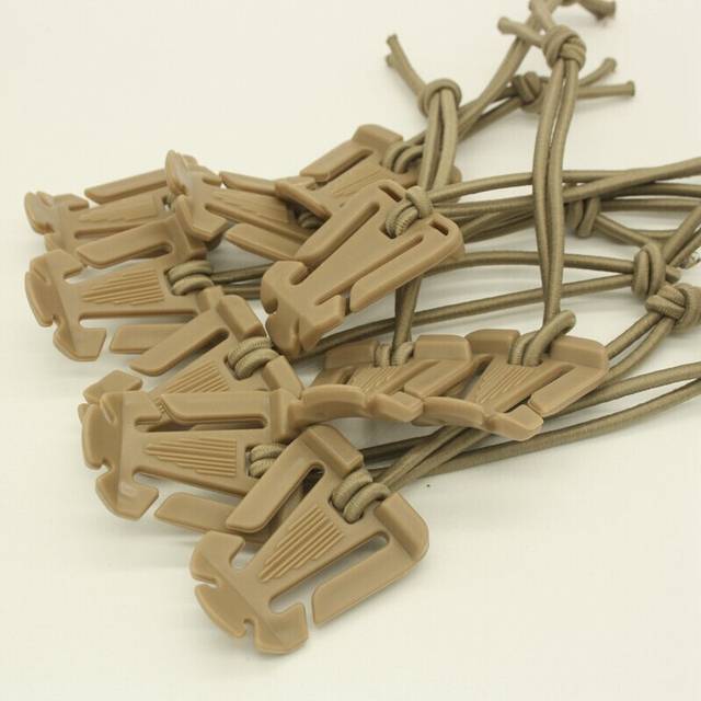 (a-BBGK0026B) 10 Pcs/lot Backpack Carabiner Hook Carabiner Climb Outdoor Mountaineering Camping Elastic Rope Webbing Buckle Winder EDC Tool