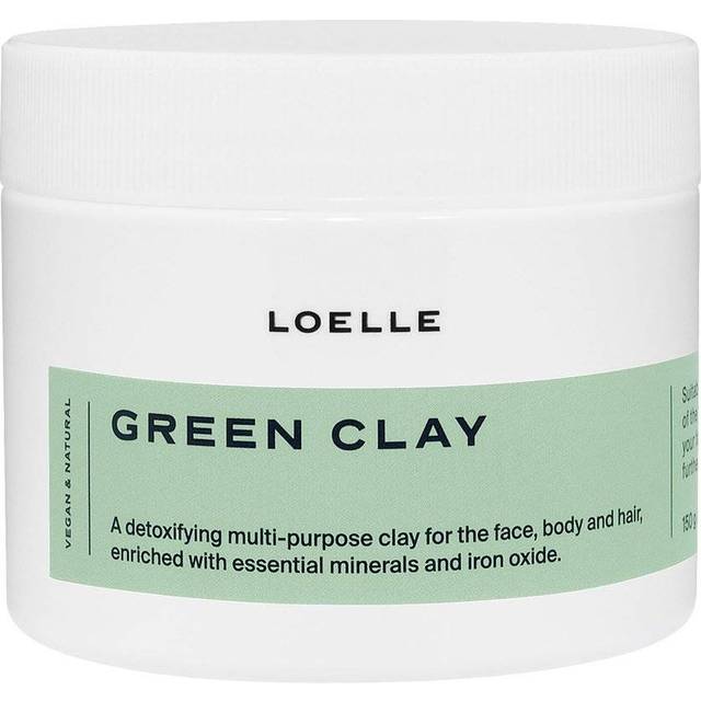Loelle – rent grönt lerpulver – naturligt medel mot akne och pormaskar, perfekt för fet & blandhy – matt och rengörande ansiktsmask – Rhassoul Cream från Marocko (150 g)