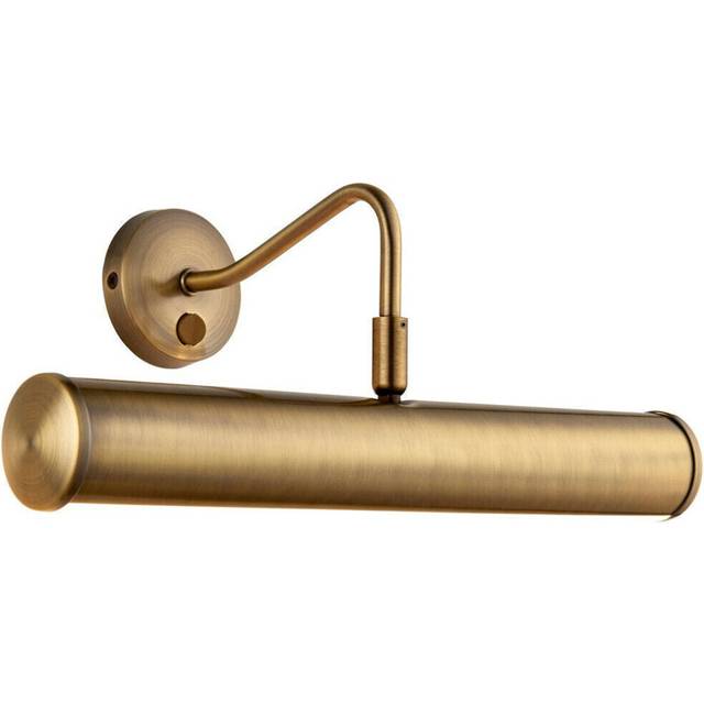 LED Twin Picture Wall Light Antique Brass Dimmable 6.2W Bulb Down Lighting Bar
