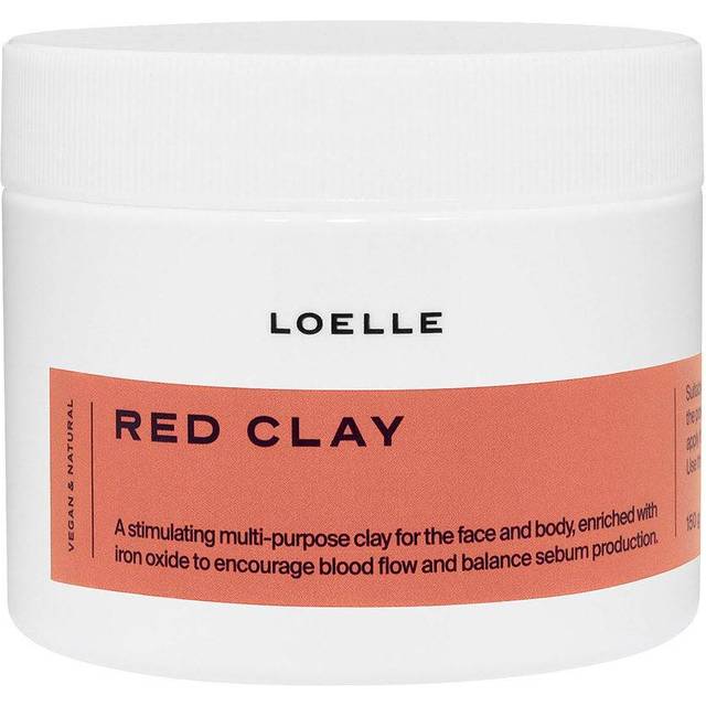 Loelle – ren röd lera (pulver) – naturligt medel mot akne och pormaskar, perfekt för fet & blandhy – matt och rengörande ansiktsmask – Rhassoul lera från Marocko (150 g)