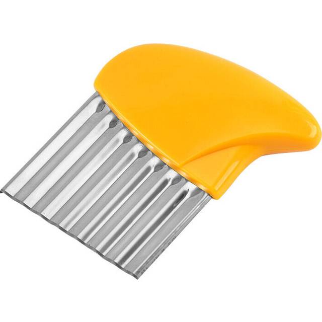 (yellow) Wavy French Fries Cutter Stainless Steel Potato Slicer Chopper Slicer for Durable Kitchen Gadgets Cutter