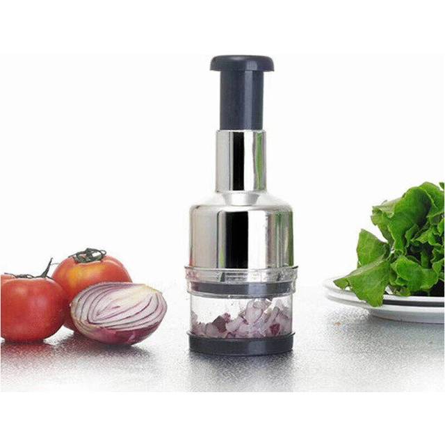 (A) Manual Onion Chopper Garlic Crusher Hand Presser Food Cutter Meat Mincer Handheld Press for Vegetable Grinder Kitchen Tool