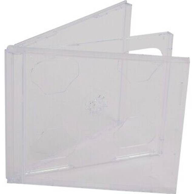 50 x cd double clear jewel cases 10.4 mm for 2 disc with clear tray