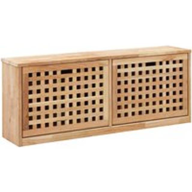 Shoe Storage Bench 94x20x38 cm Solid Walnut Wood - Brown - One Size