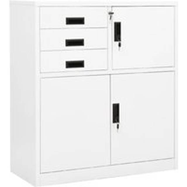 Office Cabinet White 90x40x102 cm Steel - One Size