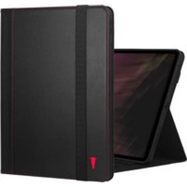 iPad Pro 13" Leather Case (M4 2024) - Black with Red Detail