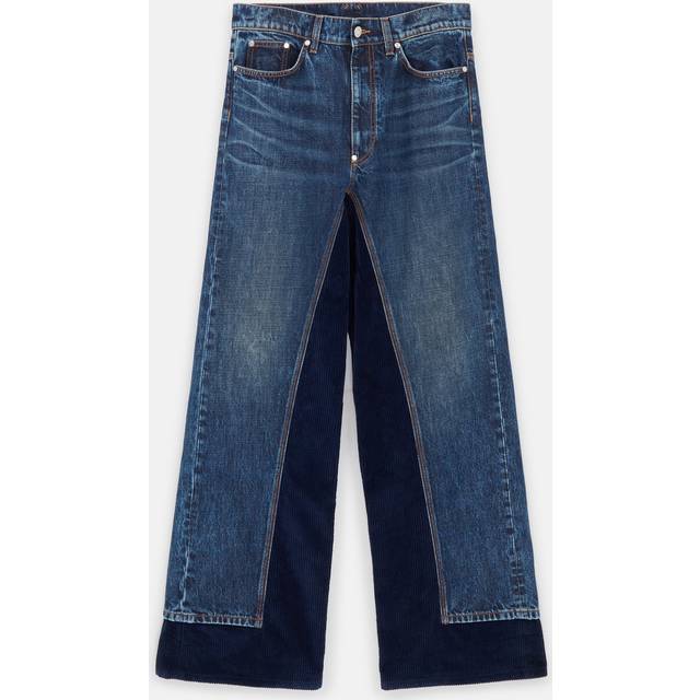 Stella McCartney - Corduroy Trimmed High-rise Wide-leg Jeans - Blue - 30