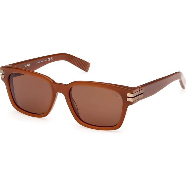 Zegna EZ0237 Sunglasses 45E Shiny Light Brown