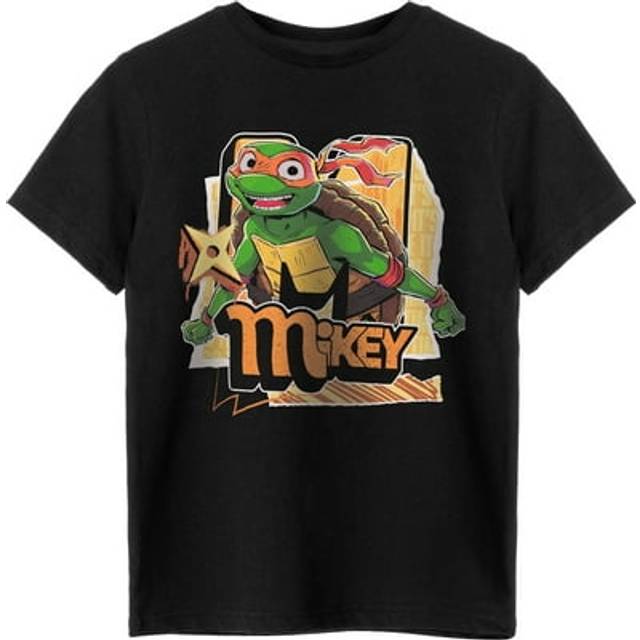 (7-8 Years, Black) Teenage Mutant Ninja Turtles Childrens/Kids Michelangelo Short-Sleeved T-Shirt