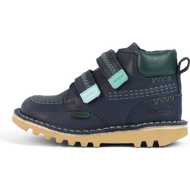 Infant Boys Kick Hi Roll ZigZag Boots Leather Navy - 6