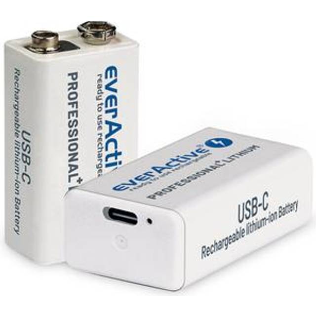 EverActive 6F22/9V Li-ion 550 mAh USB-C Rechargeable Battery