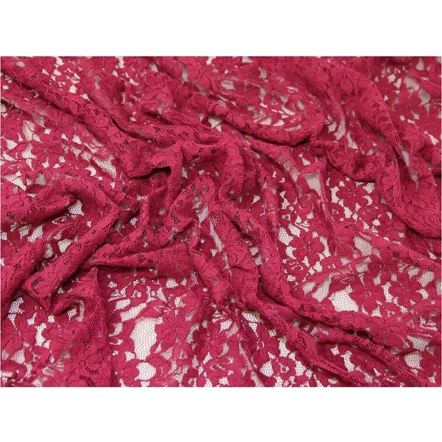 Deadstock Delicate Lace Fabric Wine