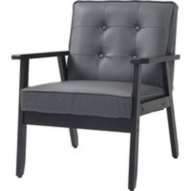 Armchair w/ rubber wood frame padded cushion for bedroom