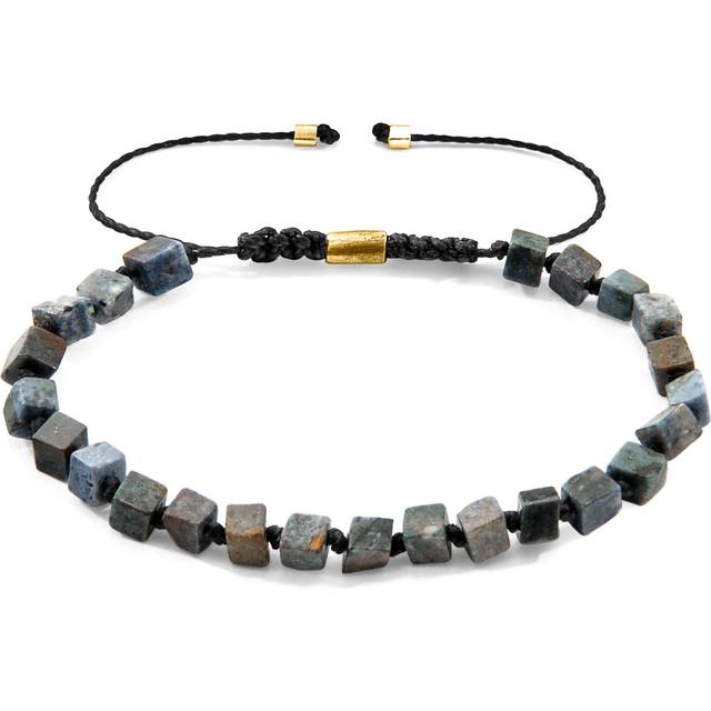 Blue Dumortierite Ralph 9ct Yellow Gold and Stone SKINNY Macrame Bracelet