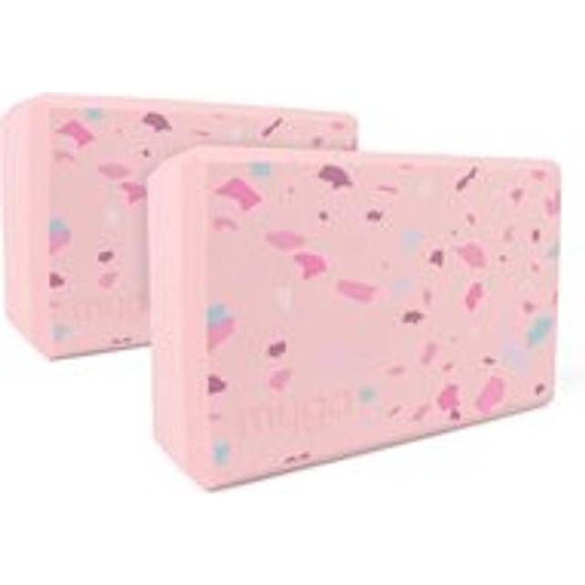 Myga Pair Of Yoga Blocks - Terrazzo, Pink