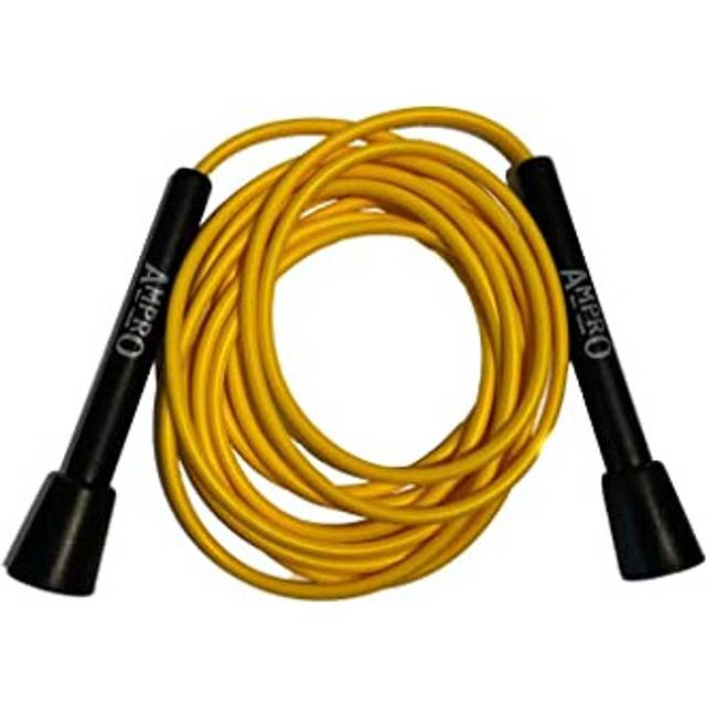 Zoom Adjustable Speed Skipping Rope 11ft - Jump Rope - Skip - Skill - Training - Exercise (Black/Yellow)