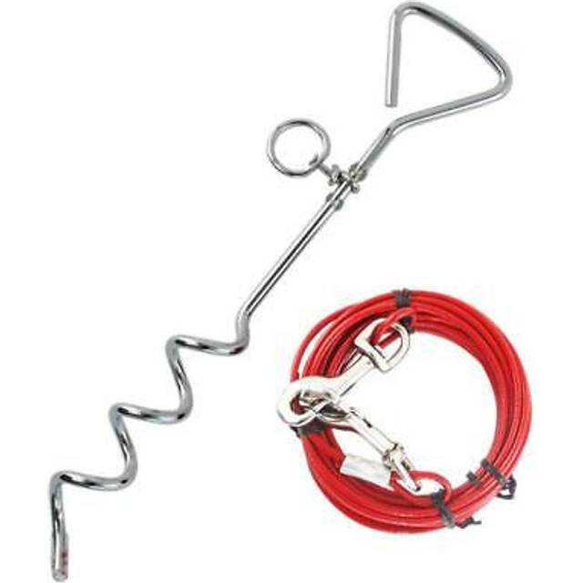 10ft pet dog tie out stake ground garden screw spike pole post cable wire lead