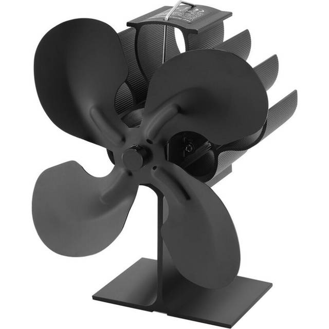 4-Blade Heat Powered Stove Fan for Wood Log Burner Fireplace Increases 80% More Warm Air than 2 blade Fan Fireplace Eco-fan