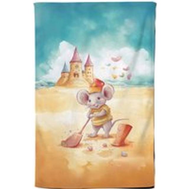 Mouse On A Beach Holiday Tea Towel - Yellow - One Size