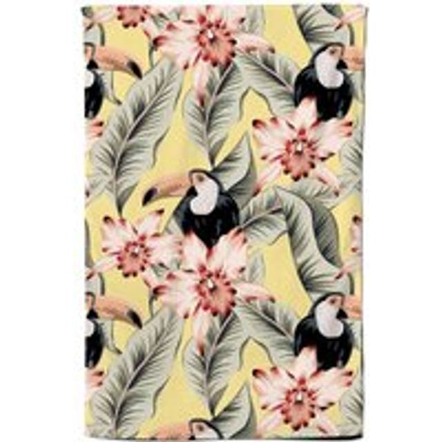 Toucans, Orchids And Palm Leaves Tea Towel - Yellow - One Size