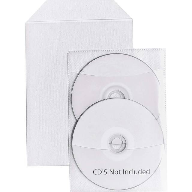 50 Clear CPP Plastic DVD Sleeves with Flap for 14mm DVD Box Awork & 2 disc Non-Woven sleeves By StarTechDeals