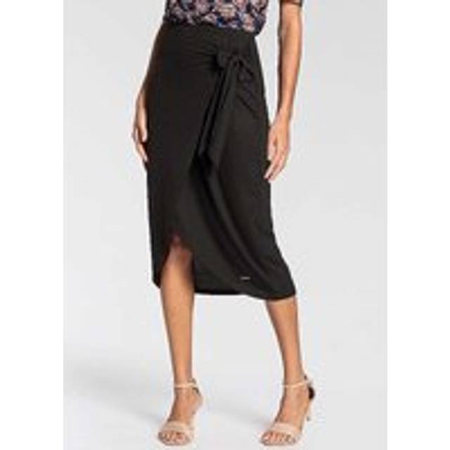 Laura Scott Elasticated Waist Wrap Skirt - Black