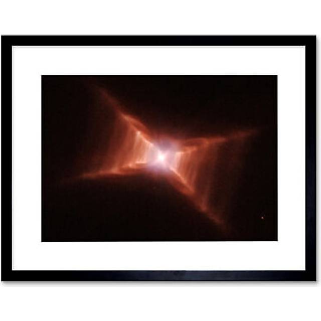 Wall Art Print Hubble Space Astronomy Dying Star HD 44179 Red Rectangle Nebula With Rungs Of Gas And Dust Forming Ladder Like Structures Reflecting Li - Black - W7 inch x H9 inch