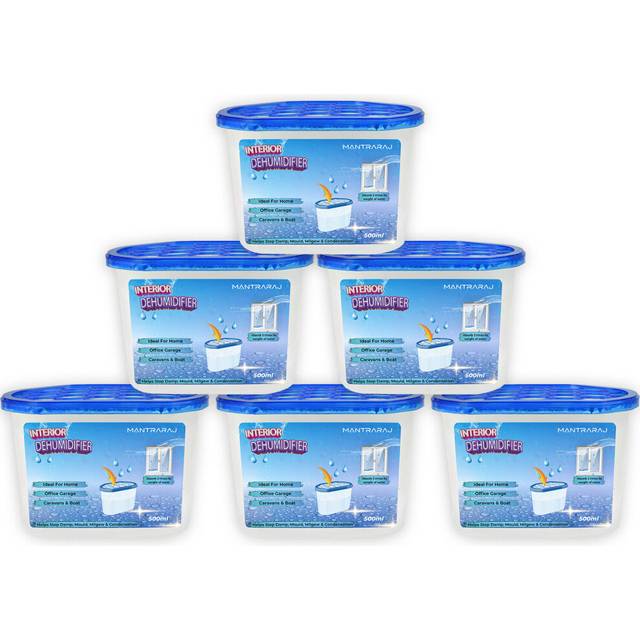 (Pack of 6) MantraRaj Interior Dehumidifiers 500ml for Home Damp Moisture Absorber Condensation Remover Disposable Dehumidifier