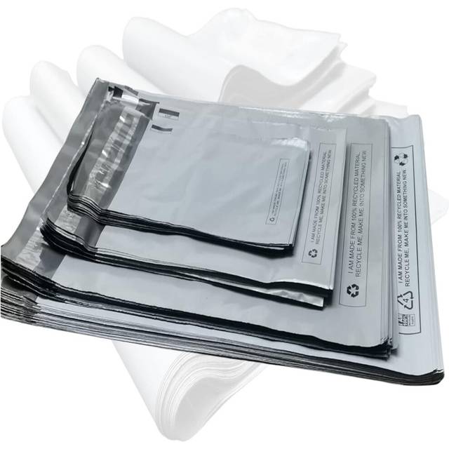 Mixed 100x Grey Mailing Bags Assorted Postage Polythene Self Seal Parcel Plastic Envelopes Recyclable Strong Postal Packing Packaging Shipping Bags