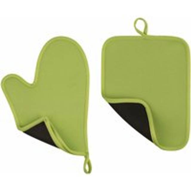 Premier Housewares - Lime Green Neoprene Oven Glove and Pot Holder Set