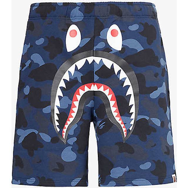 A BATHING APE Camo Shark Shorts - Blue