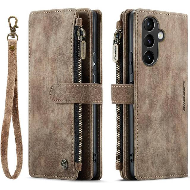 (Brown) CaseMe Case For Samsung Galaxy A54 5G Drivers License Card Slots Drivers License Card Slots Wallet Case For Women Men With Card Holder