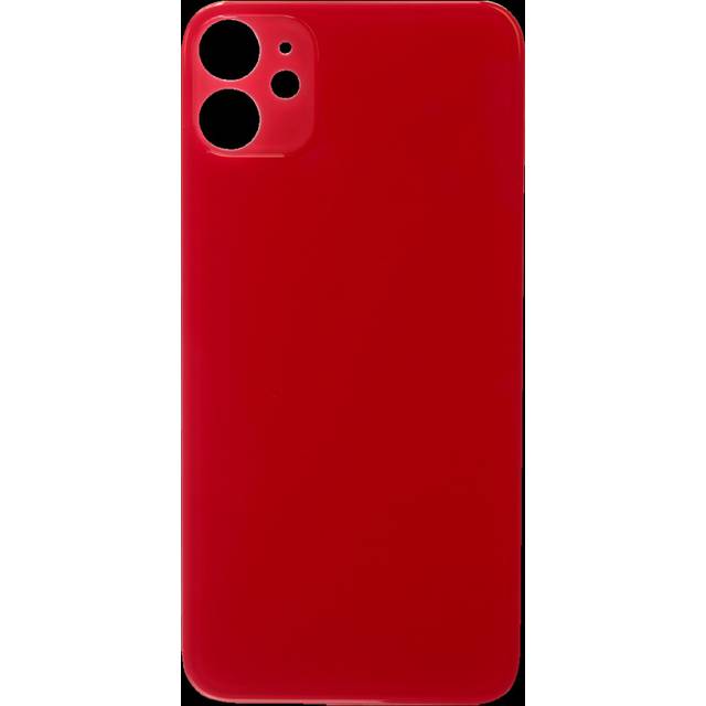 Glass Back For iPhone 11 Plain in Red