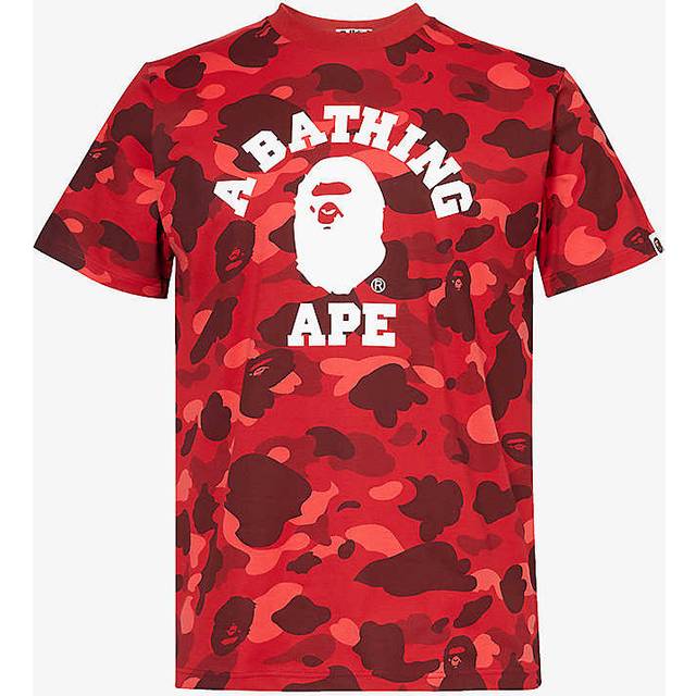 A BATHING APE Camo College Tee - Red