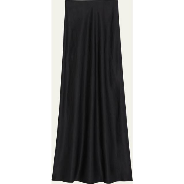 Black Fluid Buttoned Maxi Skirt (4)