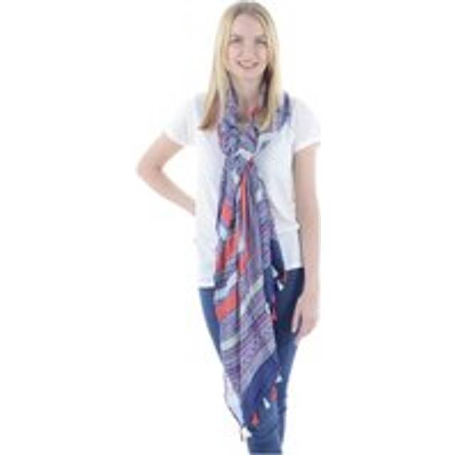 Womens Lightweight Sheer Scarf Blue Aztec Print (Leandro)