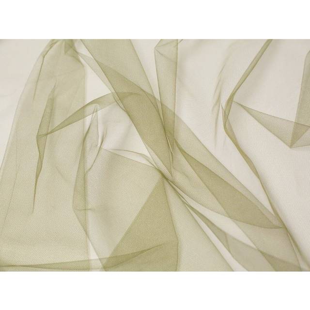 Minerva Core Range Soft Tulle Fabric Khaki Green