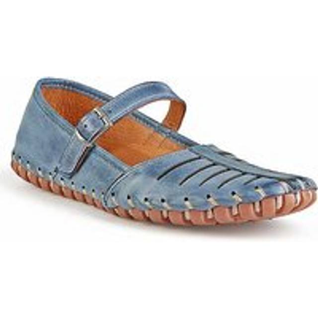 Riva Exclusive Blue Leather Mary Jane Pumps