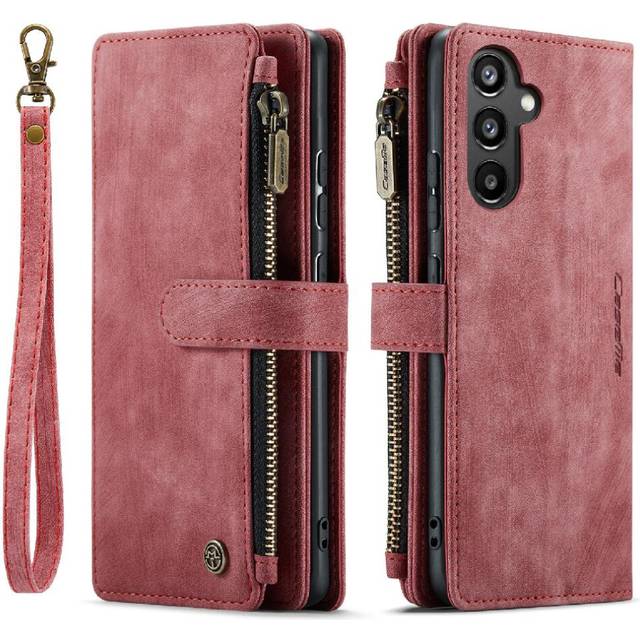 (Red) CaseMe Case For Samsung Galaxy A34 5G Drivers License Card Slots Drivers License Card Slots With Card Holder Wallet Case For Women Men