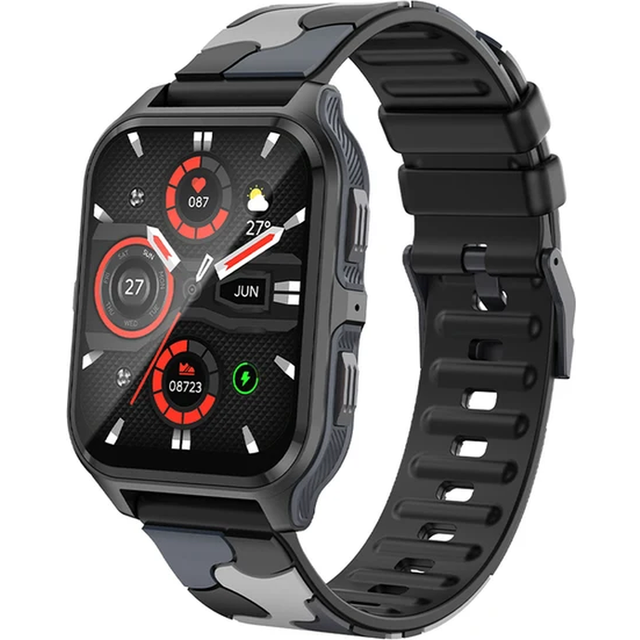 (Black) Men Smart Watches for iOS Android Outdoor Sport Fitness Tracker Waterproof Watch