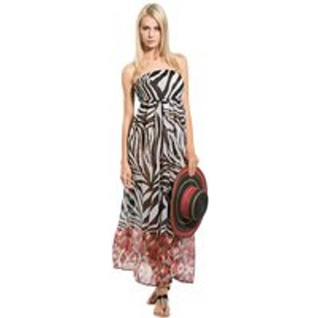 Womens Maxi Dress Strapless Lightweight Beachwear (Caramba)