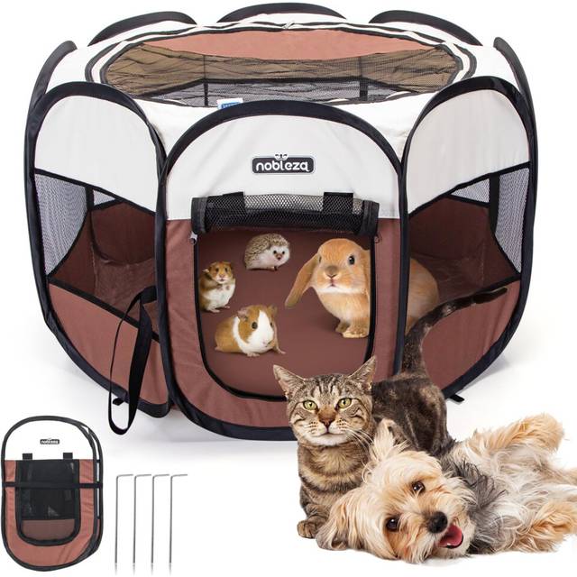 Pop up Puppy Playpen, Foldable Pet Dog Playpen Portable Cat Play Pen, Outdoor Indoor Pet Fence Breathable Pet Carrier Kennel Soft Dog Cage Tent for