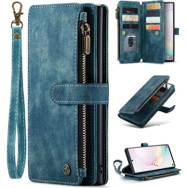 (Blue) CaseMe Case For Samsung Galaxy Note 10 Plus Drivers License Card Slots Drivers License Card Slots With Card Holder Wallet Case For Women Men