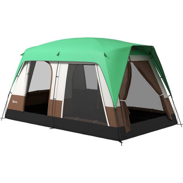 Outsunny 3000mm Waterproof Tent w/ Rainfly - Green, Green