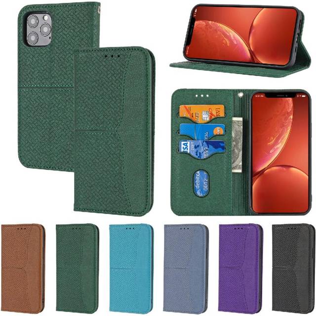 (Green) Case for iPhone 14 Flip Folio Book Hand Wallet Credit Card Holder PU Leather Cover