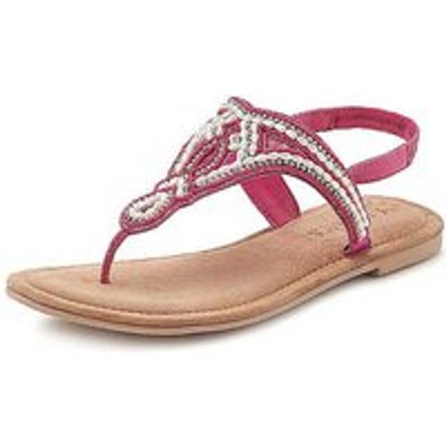 LASCANA Leather Flip-Flops - Pink