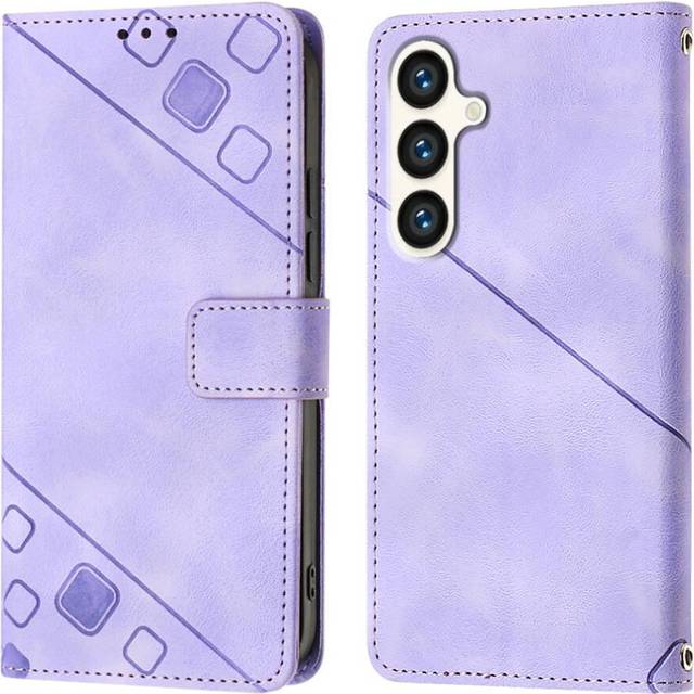 (Purple) Case For Samsung Galaxy S24 Plus 5G Wallet Flip Cover Magnetic Leather Card Holder