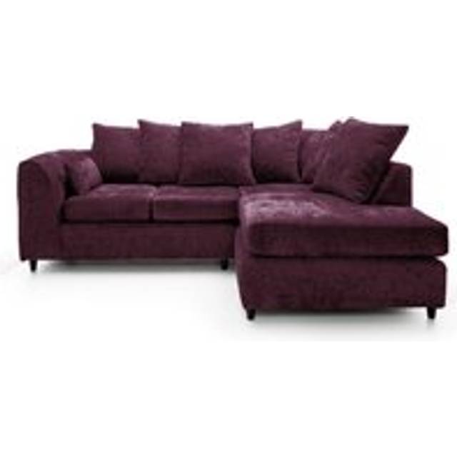(Aubergine, Right Hand Facing) Dylan Chenille Fabric Sofa Set