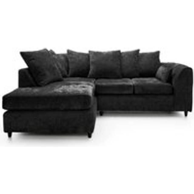 (Black, Left Hand Facing) Dylan Chenille Fabric Sofa Set