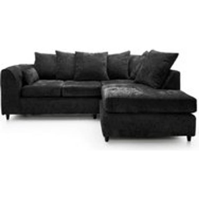(Black, Right Hand Facing) Dylan Chenille Fabric Sofa Set